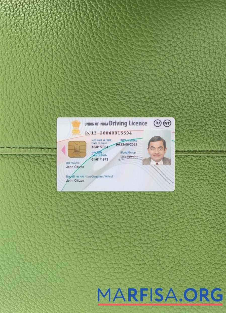 Realistic India union driving license new version photolook download for verification